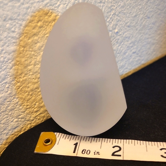 ARTCRISTAL BOHEMIA frosty GLASS blue candle flame egg shaped Paper Weight - Picture 8 of 10